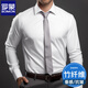 羅蒙（ROMON）襯衫男竹纖維襯衫男士新款翻領(lǐng)彈力免燙白襯衣春季商務(wù)休閑男裝 白色:CX6301【長(zhǎng)袖】 常規(guī) XL :(建議140-160斤)
