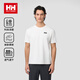 HELLY HANSEN, HHhh25夏新情侶款日常休閑涼感彈力圖案印花短袖T恤 白色 L