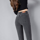 羅蒙（ROMON）2025年新款小腳鉛筆褲時(shí)尚高腰修身保暖煙灰色打底緊身牛仔褲子女 煙灰色8分 現貨 25  碼    72 到 84斤