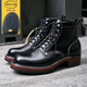 玩累了的孩子·Service Boots 阿美式復(fù)古咔嘰固特異工裝馬丁靴 “鐵道靴” 拍攝版-升級(jí) Horween CXL#C7黑色 43