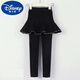 迪士尼（Disney）品牌童裝加絨加厚女童打底褲秋冬裝小女孩裙褲假倆件寶寶保暖女孩 黑色 加絨款 120 (身高105-110)