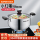 蘇泊爾304不銹鋼湯鍋復(fù)底湯鍋食品級材質(zhì)奶鍋煮面鍋明火電磁爐通用 【小紅圈+復(fù)底】 22cm
