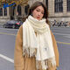 回力（Warrior）圍巾女時(shí)尚冬季百搭高級感純色披肩加厚保暖圍脖套學(xué)生潮流防寒風(fēng) 奶白色