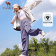 駱駝（CAMEL）直筒梭織工裝長褲女防潑水百搭傘兵褲 C24CA6L6619 拂袖紫 S