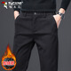 啄木鳥(niǎo)（TUCANO）休閑褲男秋冬季褲子男寬松直筒商務(wù)毛呢潮流通勤長(cháng)褲 黑色加絨 30