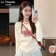 La Chapelle Sport拉夏貝爾純棉長(cháng)袖t恤女2025秋季新款森系甜美可愛(ài)風(fēng)長(cháng)袖打底衫女 奶白色(甜酷星中標) M /160(推薦100-115斤)