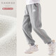 Hello Kitty兒童褲子冬季女童運動(dòng)褲加絨加厚中大童休閑長(cháng)褲 Z511淺灰 120cm