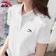 安踏（ANTA）polo衫女t恤女短袖衣服運動服飾夏季冰絲速干足球跑步女士健身裝 雪花白【速干】 S （165）【適合100-115斤】