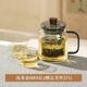 川島屋高硼硅玻璃茶壺泡茶家用耐高溫2024新款茶水分離喝茶杯茶具 泡茶壺600ml(贈品茗杯2只)