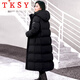 TKSY極寒400克充絨量加厚長款羽絨服過膝男女新2025年抗寒寬松超厚冬 黑色女子 東北超厚/款 喜歡修身拍小碼 XL(充絨量424g) 建議體重140-155