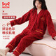 貓人本命年情侶睡衣女冬【騏驥紅馬年】結婚鴻運長(cháng)毛絨加厚家居服XL