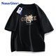NASA GISS短袖男夏季潮牌休閑純棉T恤衫青少年學(xué)生半袖寬松上衣 黑色 3XL 