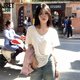 JretV領(lǐng)純欲洋氣大領(lǐng)口夏季休閑風(fēng)短袖T恤女ins打底休閑百搭上衣寬松 白色拉領(lǐng)V領(lǐng)大領(lǐng)口短袖 M