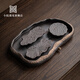 小院遇見(jiàn)創(chuàng  )意粗陶茶盤(pán)陶瓷盤(pán)大小號家用儲蓄排水雙用茶臺日式托盤(pán) 三蓮干泡盤(pán)（大號）