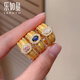 樂(lè)如魚(yú)黃金中古鴿子蛋戒指999足金鑲嵌莫桑鉆指環(huán)戒子送女友生日禮物 粉色戒指 約2.6g（多退少補(bǔ)） 12圈口