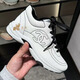 香奈兒Chanel25C新款女鞋黑白熊貓拼色雙C帆布系帶休閑運動(dòng)鞋 白色 35