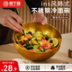 膳于福韓式冷面碗20cm不銹鋼大碗湯碗泡面碗韓國(guó)拌飯料理餐具鍍金色