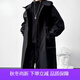 花花公子（PLAYBOY）風(fēng)衣男夏冬季中長(cháng)款連帽男士休閑薄款外套男青年寬松長(cháng)款加絨大衣 11-F262連帽長(cháng)款風(fēng)衣外套黑色 XL 【建議體重 135-160斤】