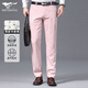 七匹狼休閑褲男春夏新款青年商務(wù)休閑直筒寬松抗皺百搭男士褲子長(cháng)褲男裝 淺梅紅（2311） 31