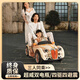 天使咿呀兒童四輪電動汽車親子玩具車可坐大人寶寶小孩遙控雙人新款大型車 米黃色:廠家直銷+終身質(zhì)保 超威12V12雙電瓶+四驅(qū)555電機