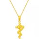 權杖蛇十字架生肖蛇黃金吊墜蛇年999金包銀金蛇項鏈送男女友禮物 權杖蛇吊墜【配K金項鏈】