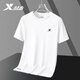 特步特步冰絲短袖男夏季速干衣夏季t恤半袖寬松跑步運動(dòng)上衣男裝 0102珍珠白 L