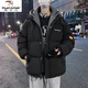 啄木鳥羽絨棉服棉襖子男冬季港風(fēng)青少年學(xué)生情侶裝面包服保暖棉衣外套 99假兩件連帽款黑色 XL 【130-145斤】