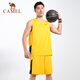 駱駝（CAMEL） 駱駝籃球服套裝男士夏季運動(dòng)背心短袖藍球比賽訓練服隊服球衣 Y1S2LH608，明亮黃/黑色 XXL