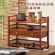 德鴻朗實(shí)木桌面茶杯架茶具茶器紫砂壺收納架茶桌擺放架博古架小型置物架 花梨色三層雙抽款50*21*40