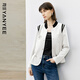 顏域撞色短款休閑外套女2025秋季通勤收腰上衣立領(lǐng)棒球服 白色1 XL