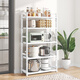 絲竹閣置物架簡(jiǎn)易落地客廳臥室廚房收納多層實(shí)木靠墻貨架窄現代儲物架子 白色楠竹平板置物架 四層-長(cháng)50寬25高95CM