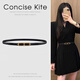 CONCISE KITE皮帶女士牛皮搭配西裝褲細腰帶裝飾連衣裙女生褲帶輕奢品牌 黑色/生日情人節禮物送女友老婆實(shí)用 105cm （帶寬1.0cm)