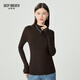 深呼吸DEEP BREATH女裝3D天衣無(wú)縫可機洗純羊毛打底針織衫女A301583 可可棕 XL (5)