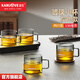 金灶（KAMJOVE）玻璃水杯耐熱小品茗杯加厚功夫茶杯茶具家居泡茶小杯帶把花茶杯 灰色款 150ml 4只