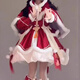 歐維沃洛麗塔新年戰袍紅色lolita套裝連衣裙斗篷拜年過(guò)年服女lo蘿莉塔圣 小福獸op+邊夾+斗篷+腿套+拖尾 M