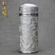 承韻尚樽純銀水杯足銀999銀茶杯內外全銀一體杯子純手工九龍雪花銀保溫杯 原色全銀九龍杯500克+帶證書