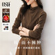 歐莎（OSA）半高領(lǐng)雙面德絨打底衫T恤女秋冬2025年新款保暖內搭上衣大碼 咖色A L