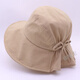 錫曼塵遮陽(yáng)帽女夏天新漁夫帽女夏季遮陽(yáng)春季防曬帽褶皺防蝴蝶結青年 卡其色 淺遮陽(yáng)帽 (55-59cm均碼微彈力)