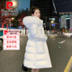 皮爾卡丹白鴨絨2025新款高檔免洗亮面羽絨服女中長款百搭收腰大衣女冬季 白色【白鴨絨】 L 【建議112-128斤】