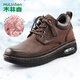 木林森男鞋冬季御寒保暖男棉鞋高檔羊皮毛一體雪地靴頭層牛皮防滑厚底 棕色 39 (250mm) 寬松偏大版型