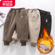 樂(lè )芭鼠（LOBMOUSE）樂(lè )芭鼠童裝寶寶棉褲男女童冬裝兒童褲子外穿加厚嬰兒幼童加絨長(cháng)褲 咖啡色（圣誕企鵝棉褲） 100碼建議2-3歲 ( 90-100cm )