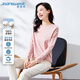 真維斯（JEANSWEST）長袖t恤女秋季基礎(chǔ)款純棉舒適寬松修身上衣內(nèi)搭打底衫灰粉L