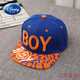 迪士尼街舞鴨舌帽男童帽子春秋4-5-6-7-8歲女寶寶男孩棒球帽兒童平沿帽 BOY藍色加橘檐 參考年齡(3-9歲) 頭圍(50-54c