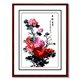 紫騰隨軒牡丹花開(kāi)富貴蘇繡成品掛畫(huà)裝飾畫(huà)現代客廳餐廳豎版墻畫(huà)刺繡壁畫(huà) 圖2 56.5*80cm（有機玻璃）