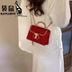 袋鼠結婚新娘手提包2025七夕感小眾紅色女包手提鏈條斜挎包結婚包 結婚新娘手提包2023新款感小眾紅
