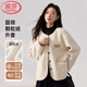 浪莎仿羊羔絨外套女秋冬新款韓版顆粒絨圓領(lǐng)開(kāi)衫上衣