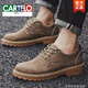 卡帝樂(lè )鱷魚(yú)（CARTELO）馬丁靴男款春秋工裝勞保男鞋男士低幫短靴英倫風(fēng)復古大頭休閑皮鞋 【主圖款】卡其 41
