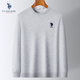 U.S. POLO ASSN.保羅針織衫男休閑時(shí)尚圓領(lǐng)毛衣男秋季款男式針織衫 淺灰 L 170（120-135斤左右）