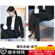 訫噯逸衫西裝套裝女職業(yè)裝面試大學(xué)生正裝女黑色西服外套顯瘦 黑色西裝+西褲 XL（建議112-120斤）