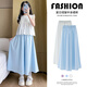 優(yōu)優(yōu)1點(diǎn)（Yoyo one）女童夏裝褲子新款休閑褲兒童裙褲夏季冰絲長(zhǎng)褲女大童闊腿褲 2170藍(lán)色 170